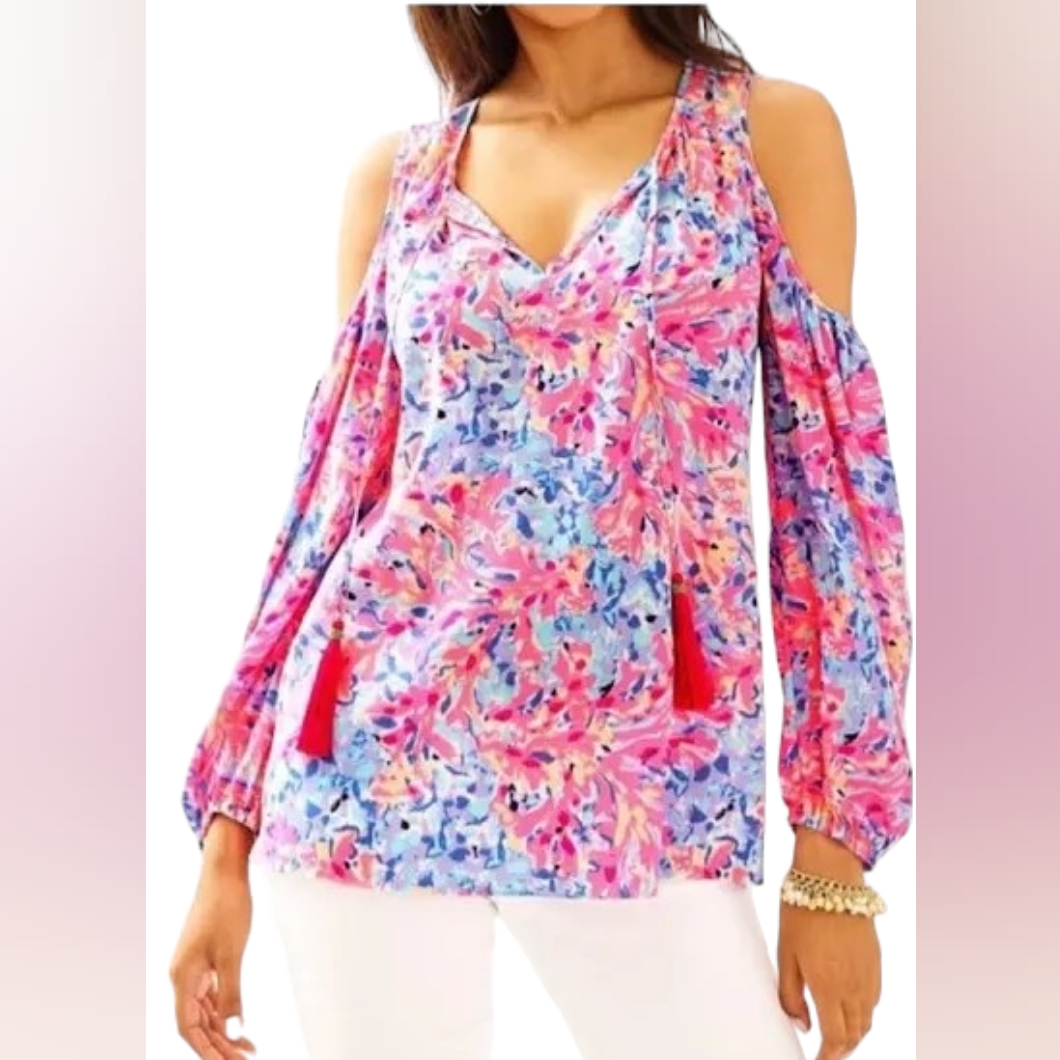Nwt Lilly Pulitzer Finch Top Coco Coral Size S